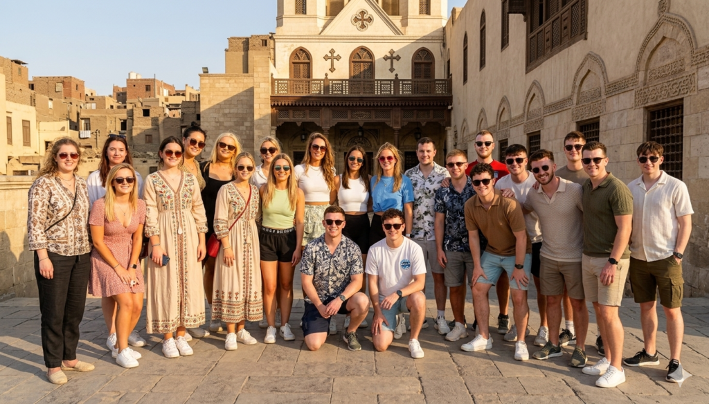 king tut tours group at hanging church old cairo